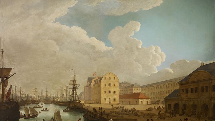 Jes Bundsen_ Københavns havn ved Toldboden, 1805. Original på Schleswig-Holsteinische Landesbibliothek, Kiel_.jpg