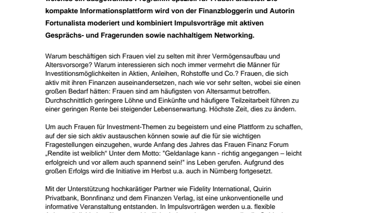 Frauen investieren erfolgreich, aber zu wenig - Frauen Finanz Forum beim Börsentag Berlin