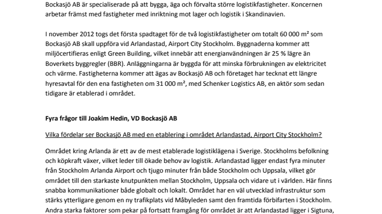 Bockasjö AB - En del av Airport City Stockholm