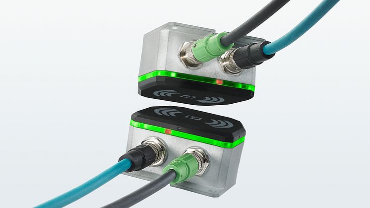 Trådlös överföring av Ethernet 100 Mbit och 24VDC matning för t.ex robotverktyg