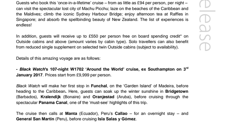 ‘Around the World’ in 107 nights with Fred. Olsen Cruise Lines!