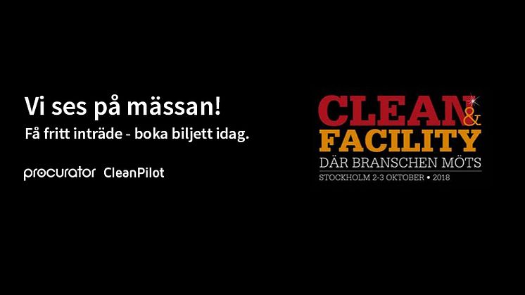 Procurator finns på Clean- & Facility-mässan 2018