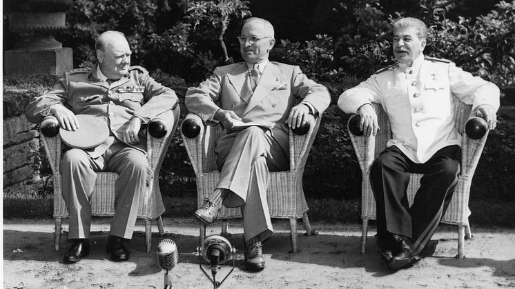 „Die großen drei" während der Potsdamer Konferenz. Foto: U.S. Army Signal Corps © Courtesy of Harry S. Truman Library.