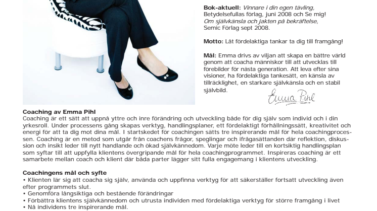 Emma Pihl som coach