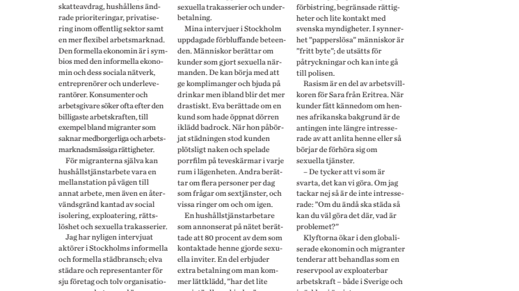 Sextrakasserier och hushållstjänster
