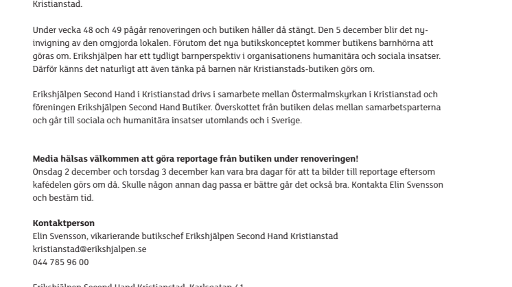 Second hand-butik renoverar för att kunna hjälpa fler barn