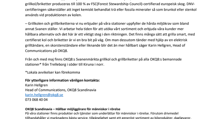 Grilla hållbart och Svanenmärkt med OKQ8 