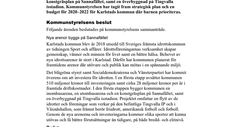 Kommunstyrelsen i korthet den 4 juni