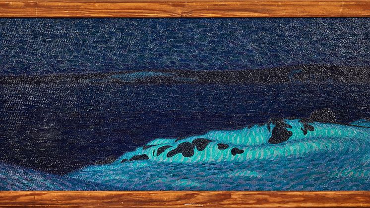 "Stormvåg mot strand" av Gunnar Hallström