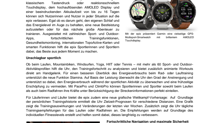 Garmin PM epix Serie