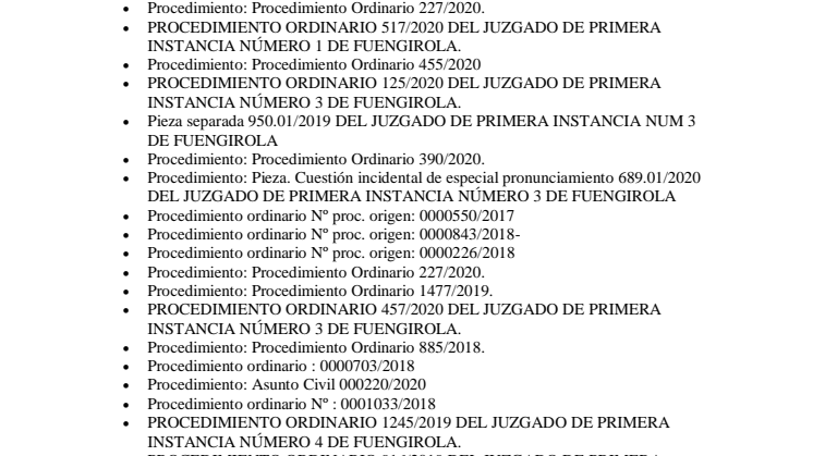 M1 Legal case numbers for court victories 5th to 9th April 2021