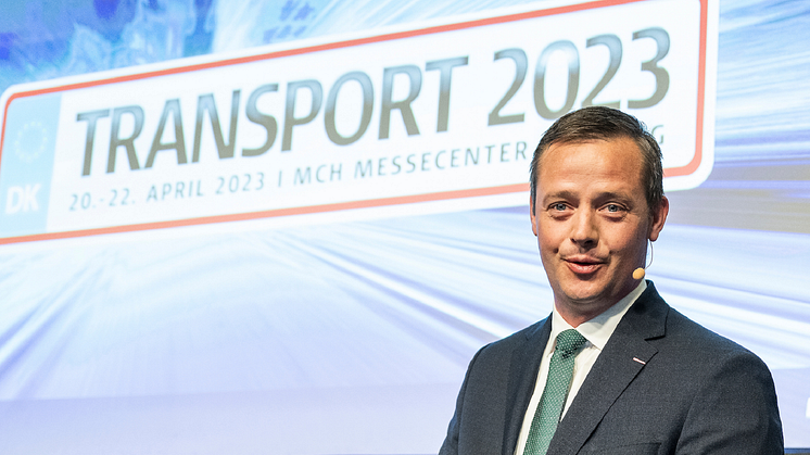 Transportminister Thomas Danielsen åbnede Transportmessen 2023. Foto: MCH/Lars Møller