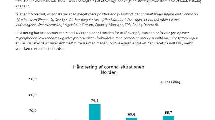 Coronakrisen: Danskerne mest tilfredse i Norden