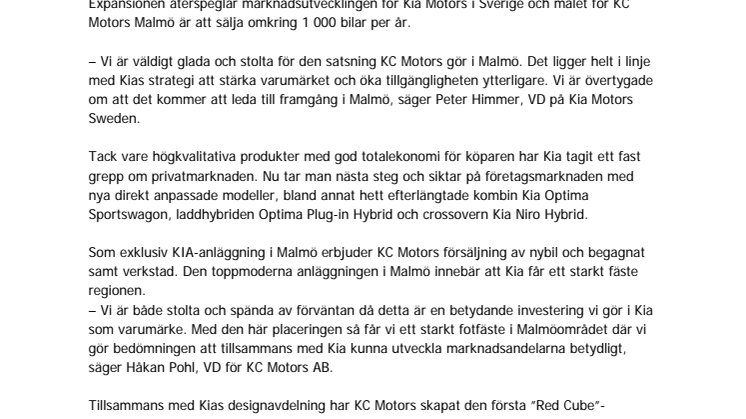 Sveriges modernaste Kia-anläggning öppnar i Malmö
