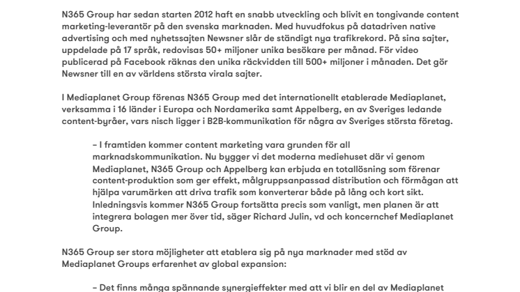 Mediaplanet Group bildar Europas största content marketing-grupp 