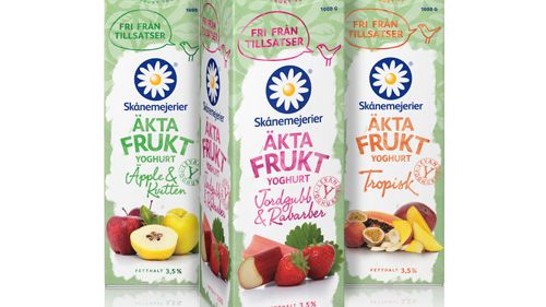 Skånemejerier lanserar ny fruktyoghurt utan tillsatser och med extra mycket frukt