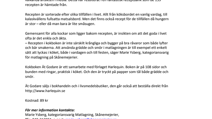 Ät godare – Ny kokbok från Skånemejerier