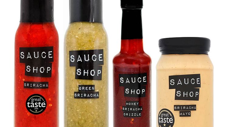 Sauce Shops srirachasortiment innehåller bara naturliga råvaror