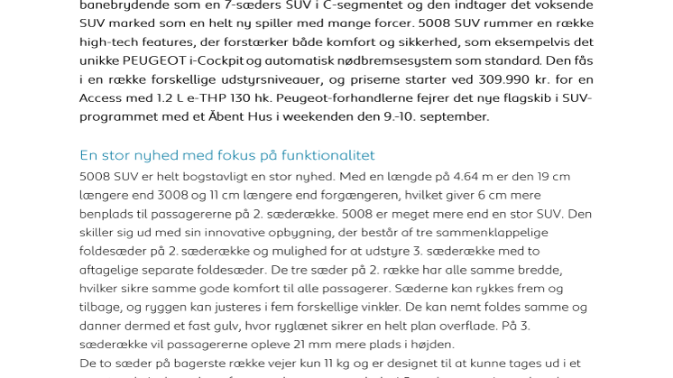 Danmarkspremiere på den helt nye Peugeot 5008 SUV