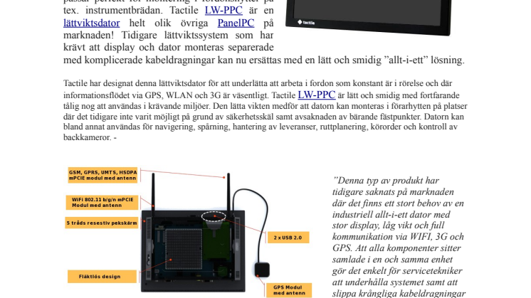 Ny PanelPC som revolutionerar vikt och prestanda.