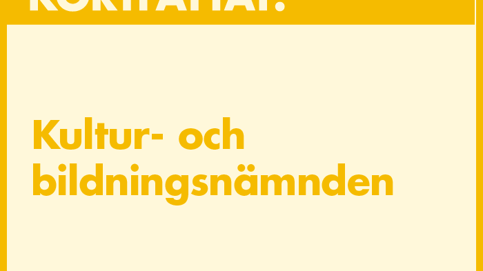 Syntolkning: Kortfattat kultur- och bildningsnämnden