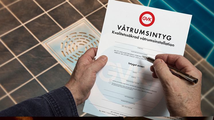 Ett våtrumsintyg utfärdas av auktoriserade GVK-företag och är en värdehandling vid renovering av badrum.