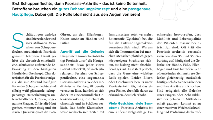 Fußpflege bei Psoriasis- Arthritis