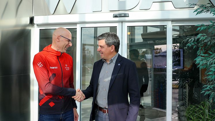 Thomas Jonsson, ordförande Piteå Elit och Jonas Wiklund, VD Wibax koncernen