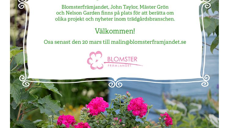 Pressinbjudan till mingel på Nordiska Trädgårdar.