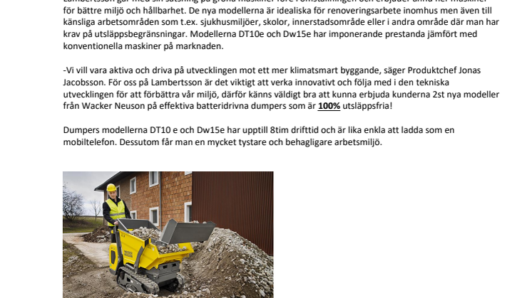 Lambertsson fortsätter investera i gröna maskiner