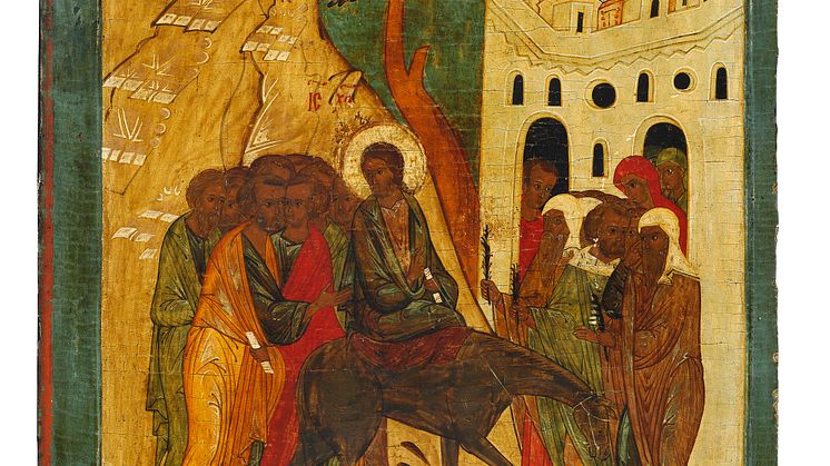 Russisk ikon af Jesu indtog i Jerusalem