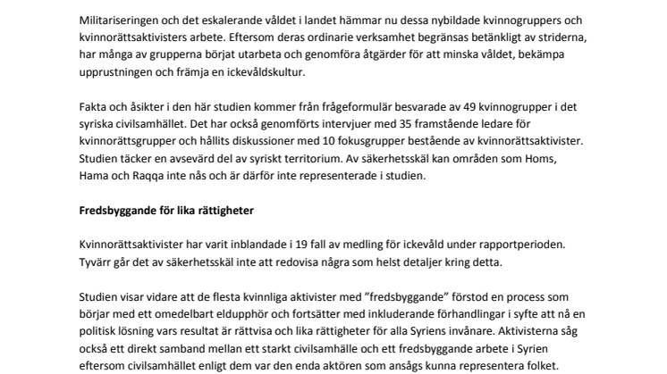 "Peacebuilding defines our future now" - svensk sammanfattning