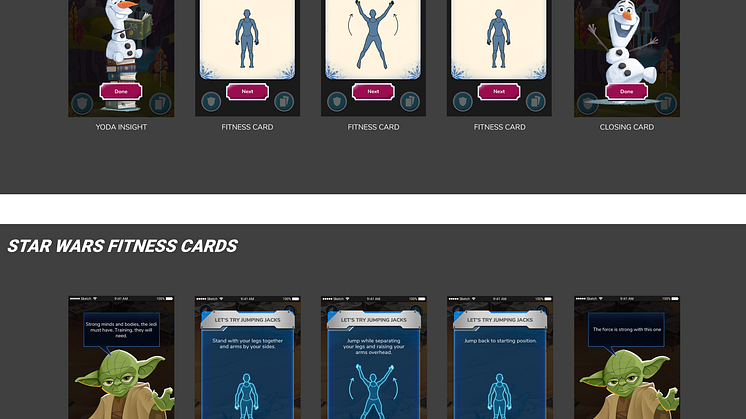 Frozen 2 and Skywalker Saga - Fitness Training Cards