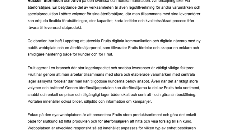 Fruit Distribution AB utvecklar sin digitala kommunikation med ny webb och återförsäljarportal