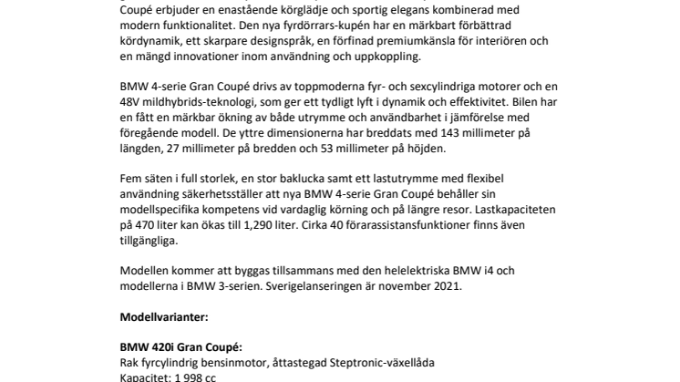 Nya BMW 4-serie Gran Coupé – här är svenska priserna