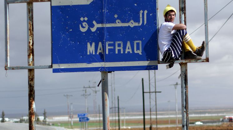 Clowner utan Gränser i Jordanien, vid Syriens gräns 2013. Foto Tomas Blideman