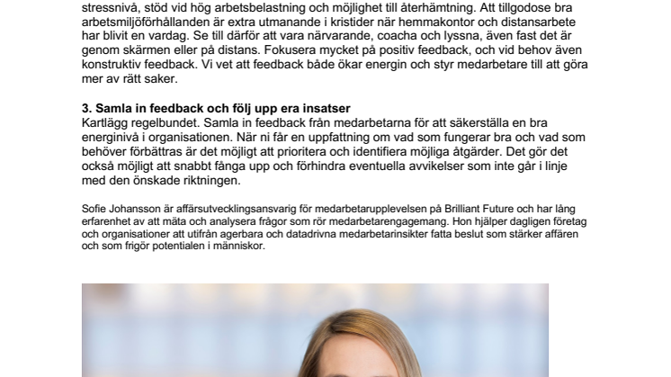 Tre experttips för att öka medarbetarnas energi på jobbet