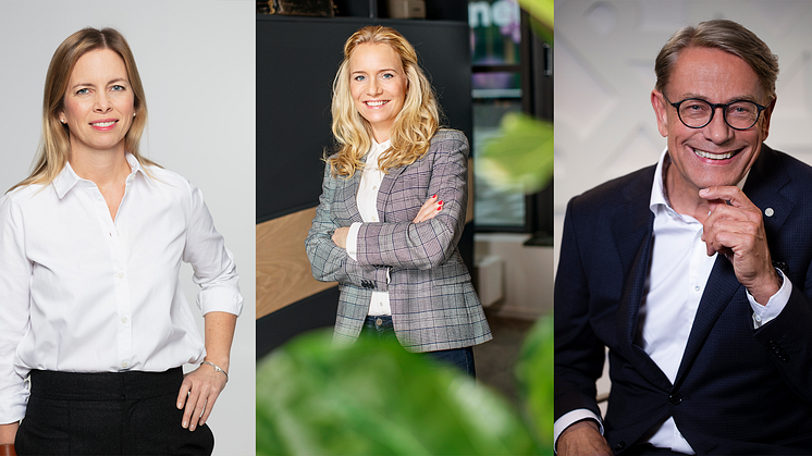 Från vänster: Anna Wallenberg, Mariette Kristenson och Johannes Sangnes 