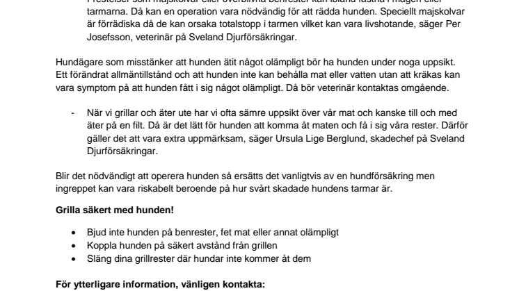 Grillrester farliga för hunden