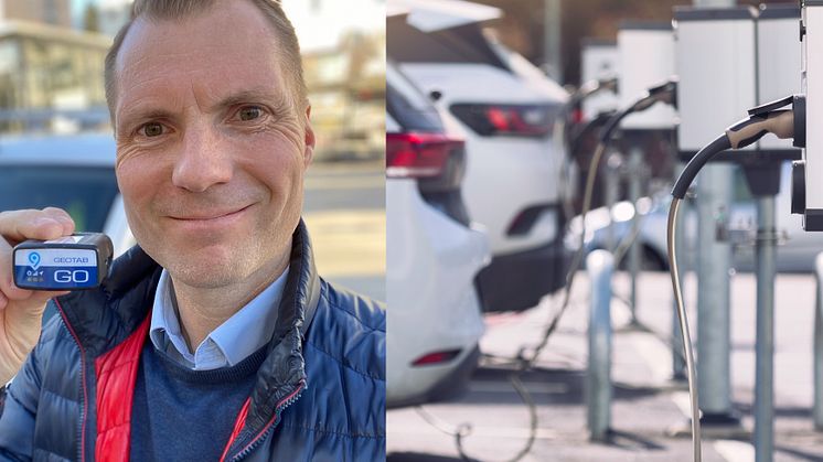 Johan Wredström med Geotabs telematikenhet