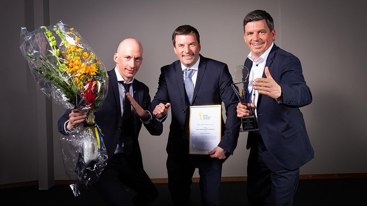 David, Andreas och Jonas Wiklund utnämndes till Årets företagare 2021 under Piteå Business Awards.   Foto: Mikael Sundkvist/P-town