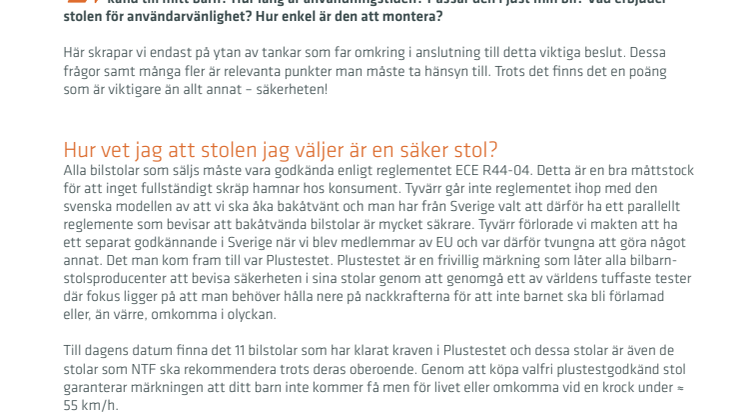 Plustestet- ett av världens tuffaste krocktester för bilbarnstolar