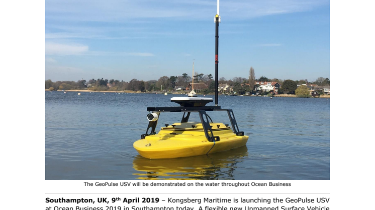 KONGSBERG introduces new GeoPulse USV featuring state-of-the-art sub-bottom profiler 