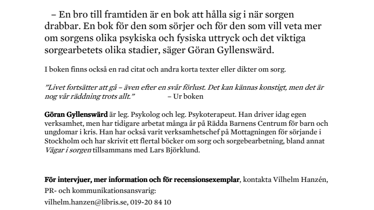 Pressmeddelande: En bro till framtiden