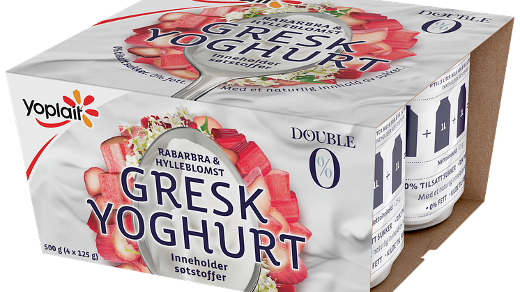 Yoplait gresk hylleblomst rabarbra