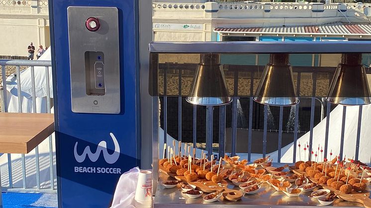 Bluewater event water station  in VIP area at World Beach Games Andulusia
