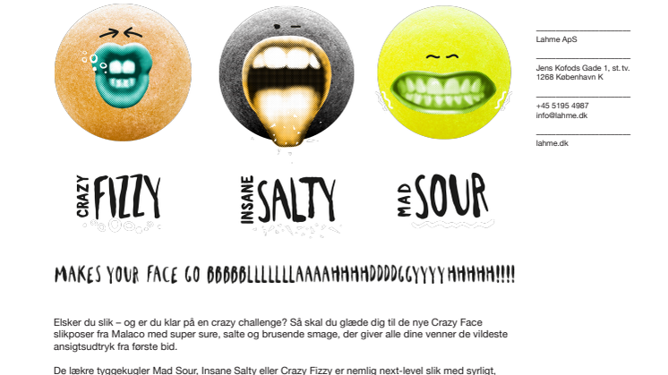 Nyt Crazy Face Slik fra Malaco får dit fjæs til at flippe ud