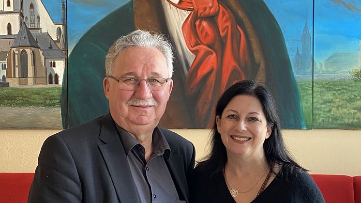 Prof. Dr. Helmut Loos und Jasmin Solfaghari vom Richard-Wagner-Verband Leipzig