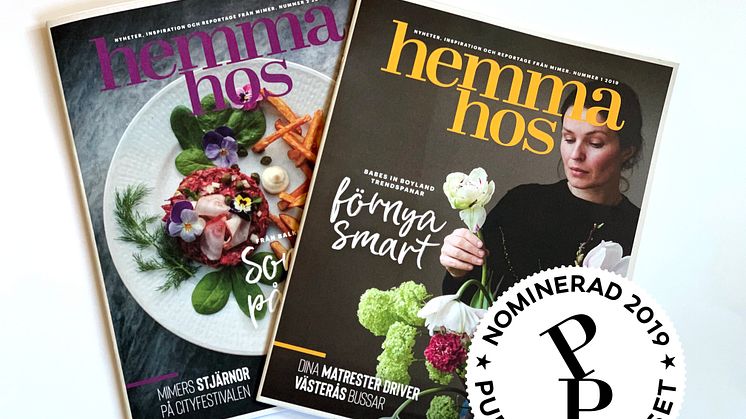  Hemma Hos har blivit nominerad till Publishingpriset 2019 i kategorin Medborgartidningar.