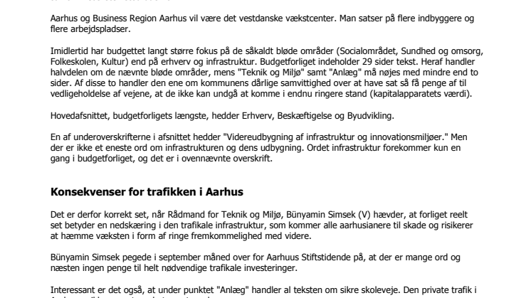 Notat Aarhus og trafikken